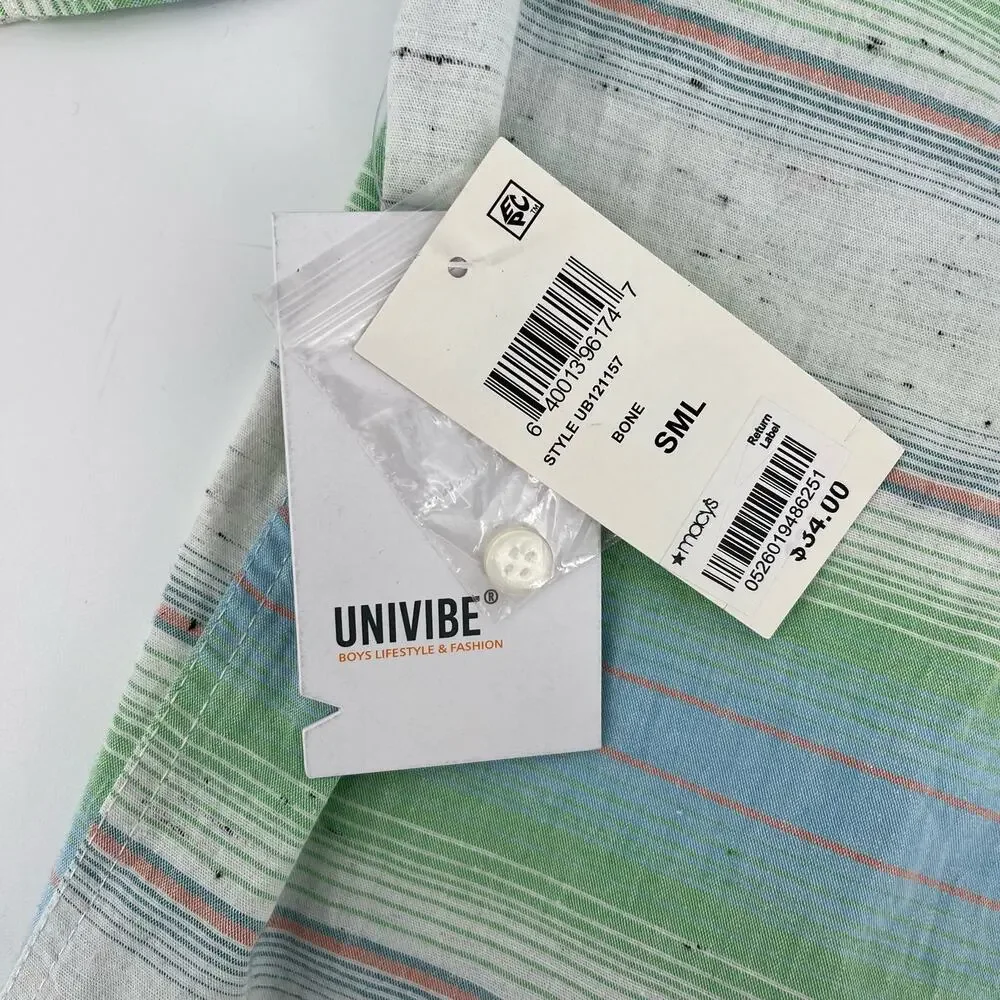 Univibe NWT Big Boys‎ Cotton button down shirt in Bone (Small)